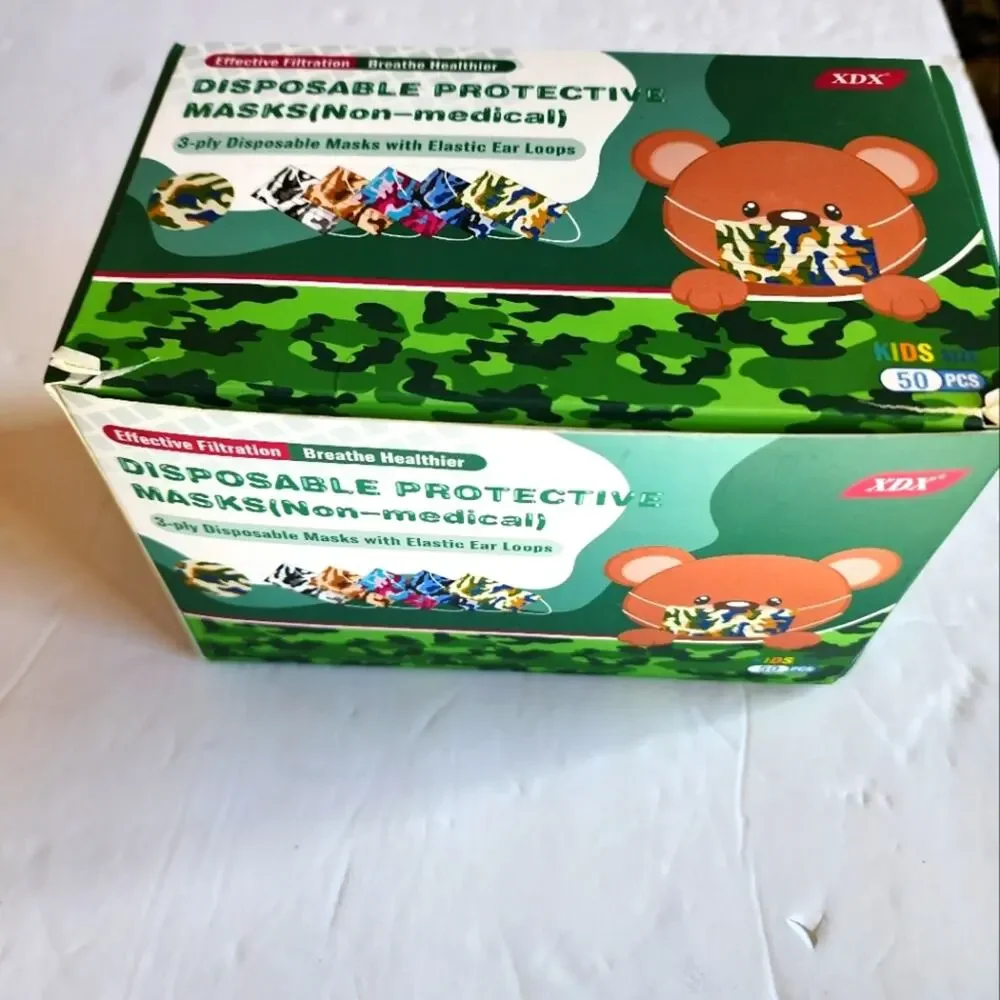 Disposable Protective Kids Face Masks‎ Individually Pkgd 50 Pieces Asstd Colors